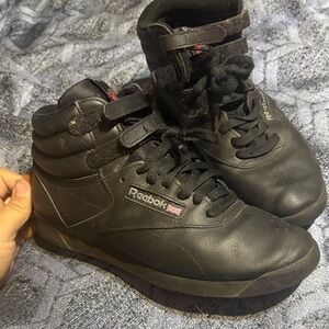 Reebok Black Leather Sneakers